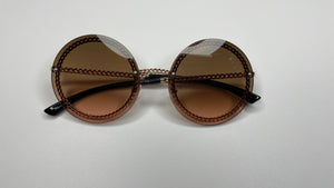 Vintage- Circle Sunglasses with Chain Link Accents