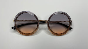 Vintage- Circle Sunglasses with Chain Link Accents