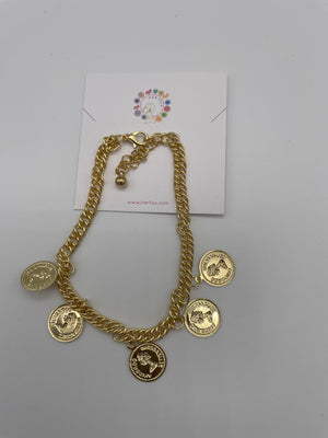 Gold-Euros-Anklet 