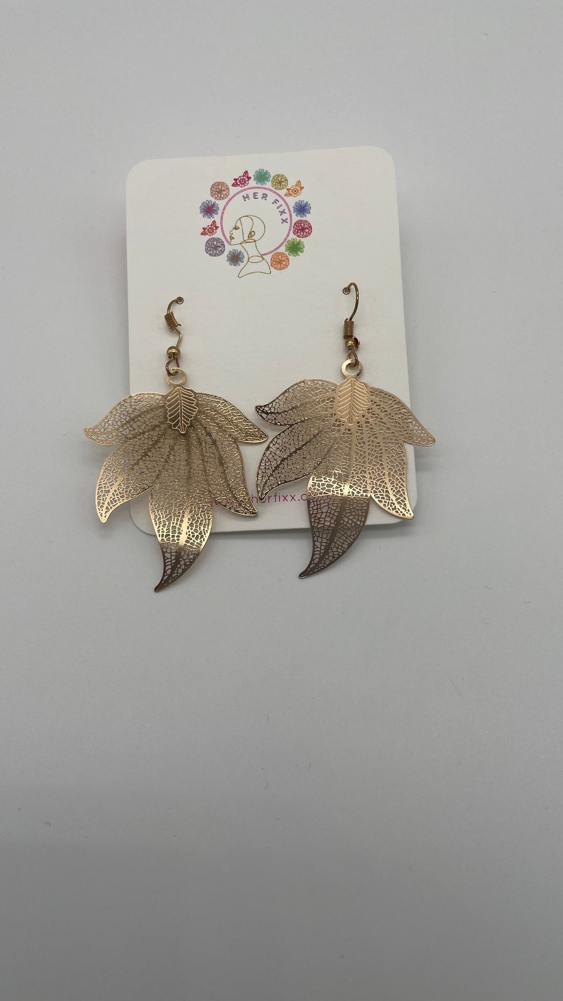 Gaze & Ganja- silver/gold hanging earring