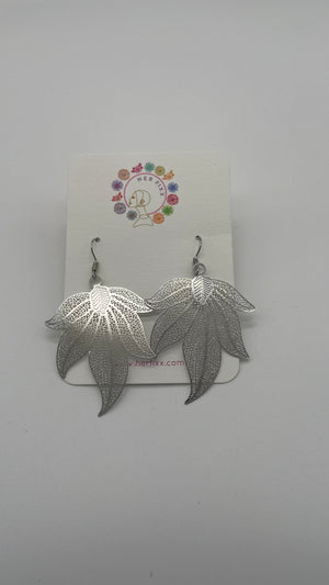 Gaze & Ganja- silver/gold hanging earring