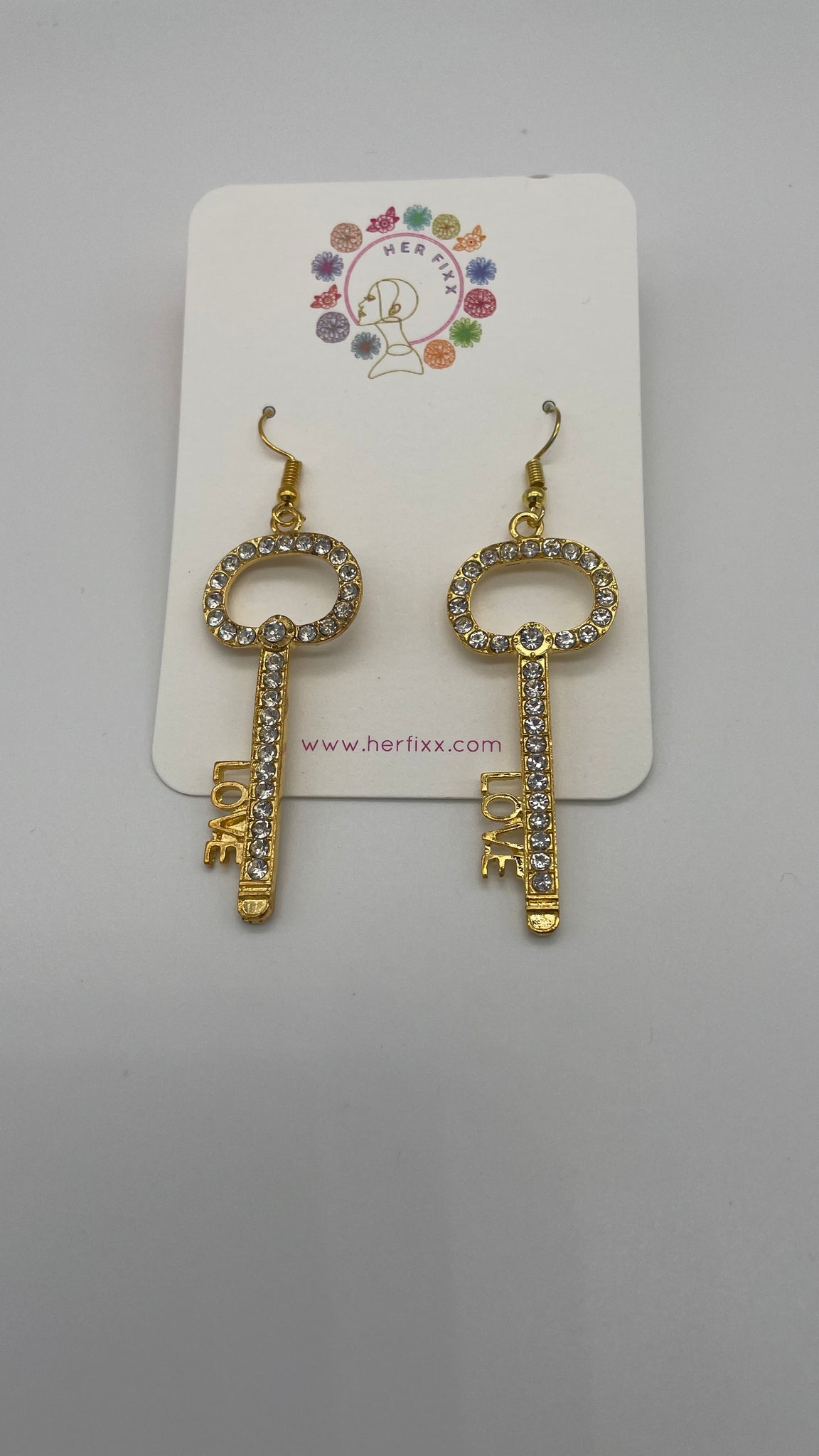 Key to my Heart- Silver of Gold Key Shaped Earring