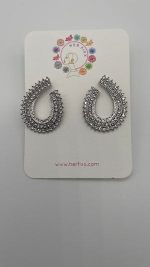 Saint-Gold/Silver Gemstone Studded Post Earrings