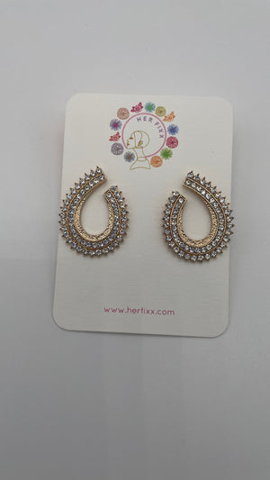 Saint-Gold/Silver Gemstone Studded Post Earrings