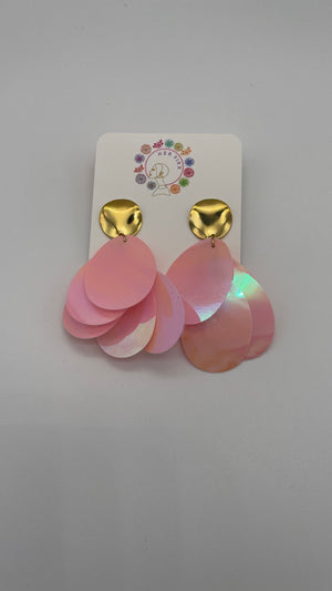 Pleaser- multicolored hanging post earring