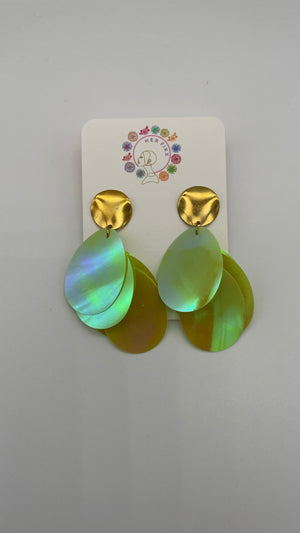 Pleaser- multicolored hanging post earring