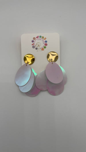 Pleaser- multicolored hanging post earring