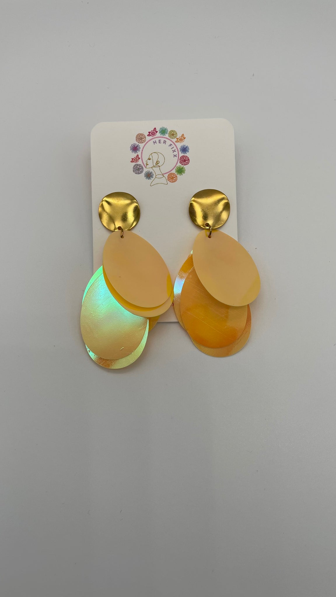 Pleaser- multicolored hanging post earring