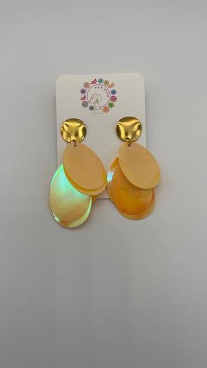 Pleaser- multicolored hanging post earring