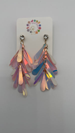 Vegas Baby- Iridescent hanging Post Earring