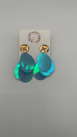 Pleaser- multicolored hanging post earring